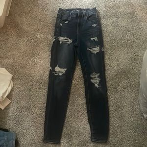 Jeans; American Eagle; dark wash; 0